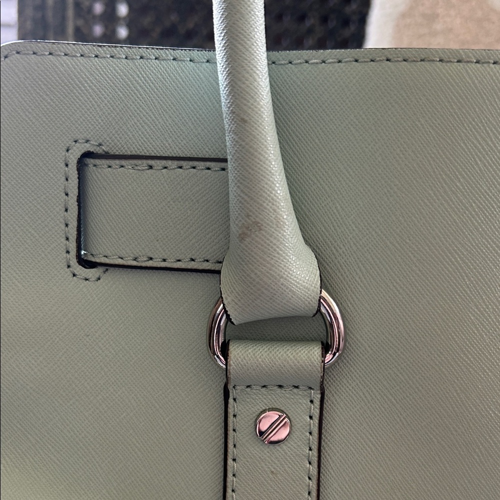 Michael Kors Mint Green Leather Satchel with Silver Hardware - Picture 10 of 12